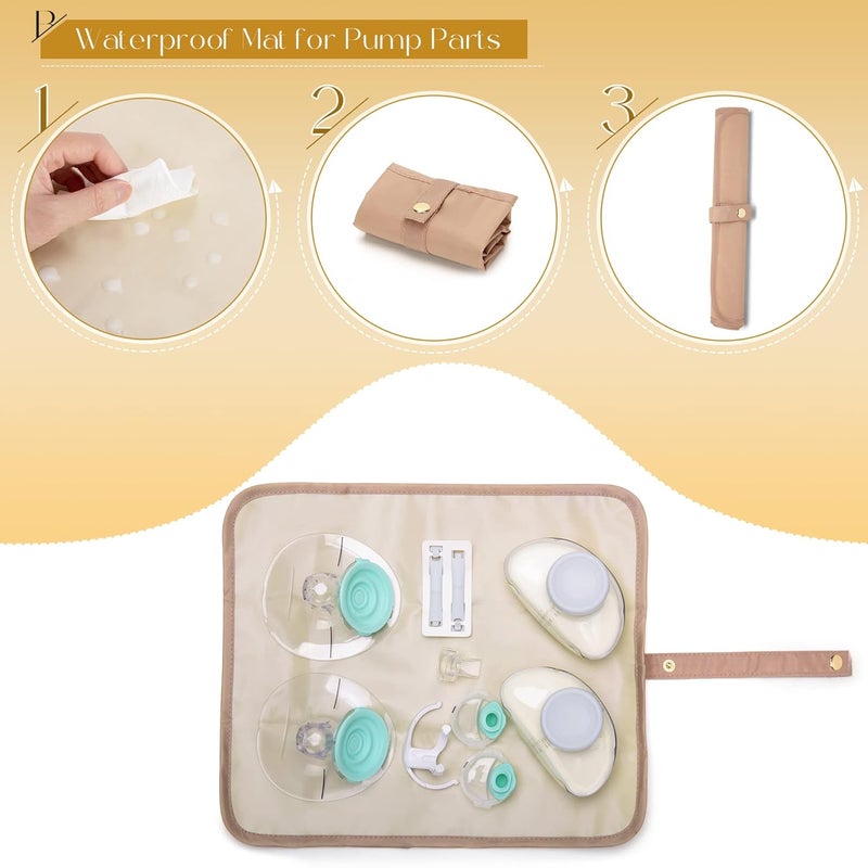 Fasrom Wearable Breast Pump Bag Compatible with Momcozy, Medela and Elvie Pumps, Double Layer Pump Carrying Case with Waterproof Mat and Insulated Pockets for Working Moms, Pink (Bag Only) - Image 4